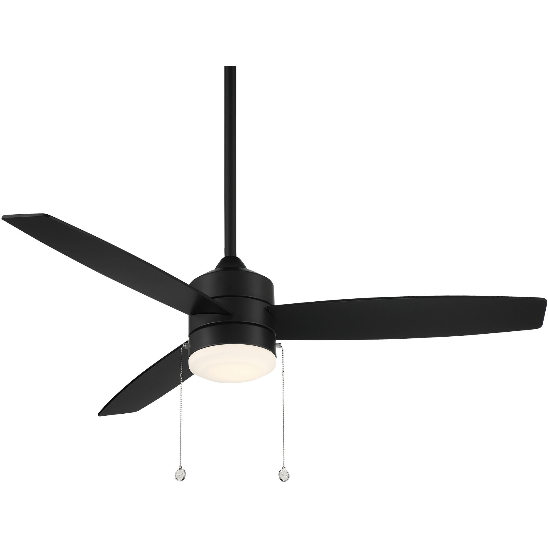 Atlantis 52 inch Matte Black Downrod Ceiling Fans, WAC Fans Limited