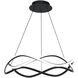 Swerve 1 Light 12.13 inch Black Chandelier Ceiling Light in 3000K, dweLED