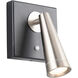 Arne Reading Light Wall Light in Black Brushed Nickel, dweLED