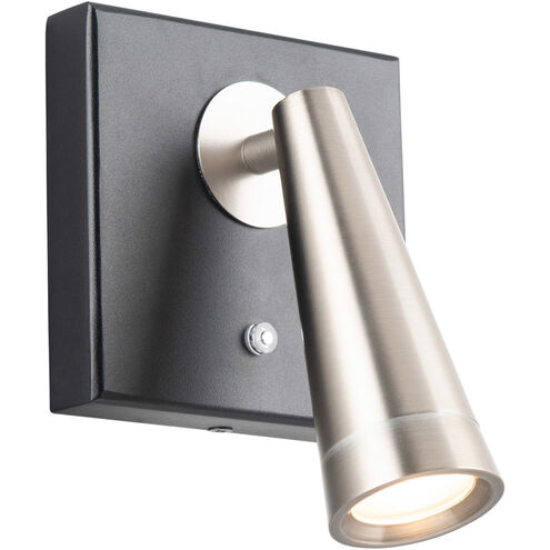 Arne Reading Light Wall Light in Black Brushed Nickel, dweLED