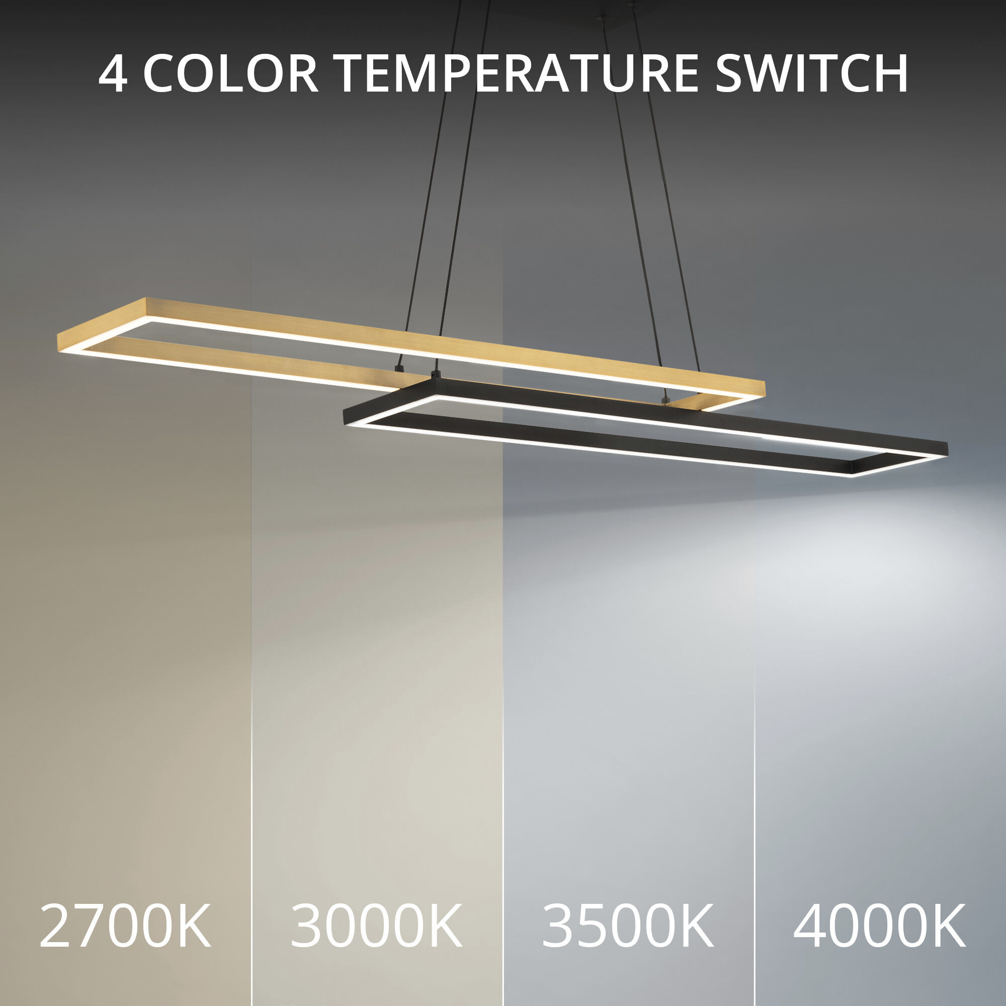Double Entendre Linear Pendant Ceiling Light in 4000K, dweLED