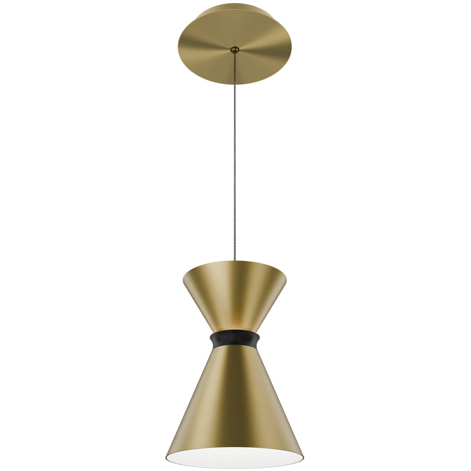Pin Up LED 5.88 inch Aged Brass and Black Pendant Ceiling Light in 3500K, Aged Brass Matte Black, dweLED