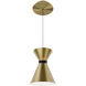 Pin Up LED 5.88 inch Aged Brass and Black Pendant Ceiling Light in 3500K, Aged Brass Matte Black, dweLED