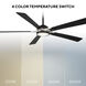 Rotary 65 inch Matte Black Brushed Nickel with Matte Black Blades Downrod Ceiling Fans in Brushed Nickel Matte Black