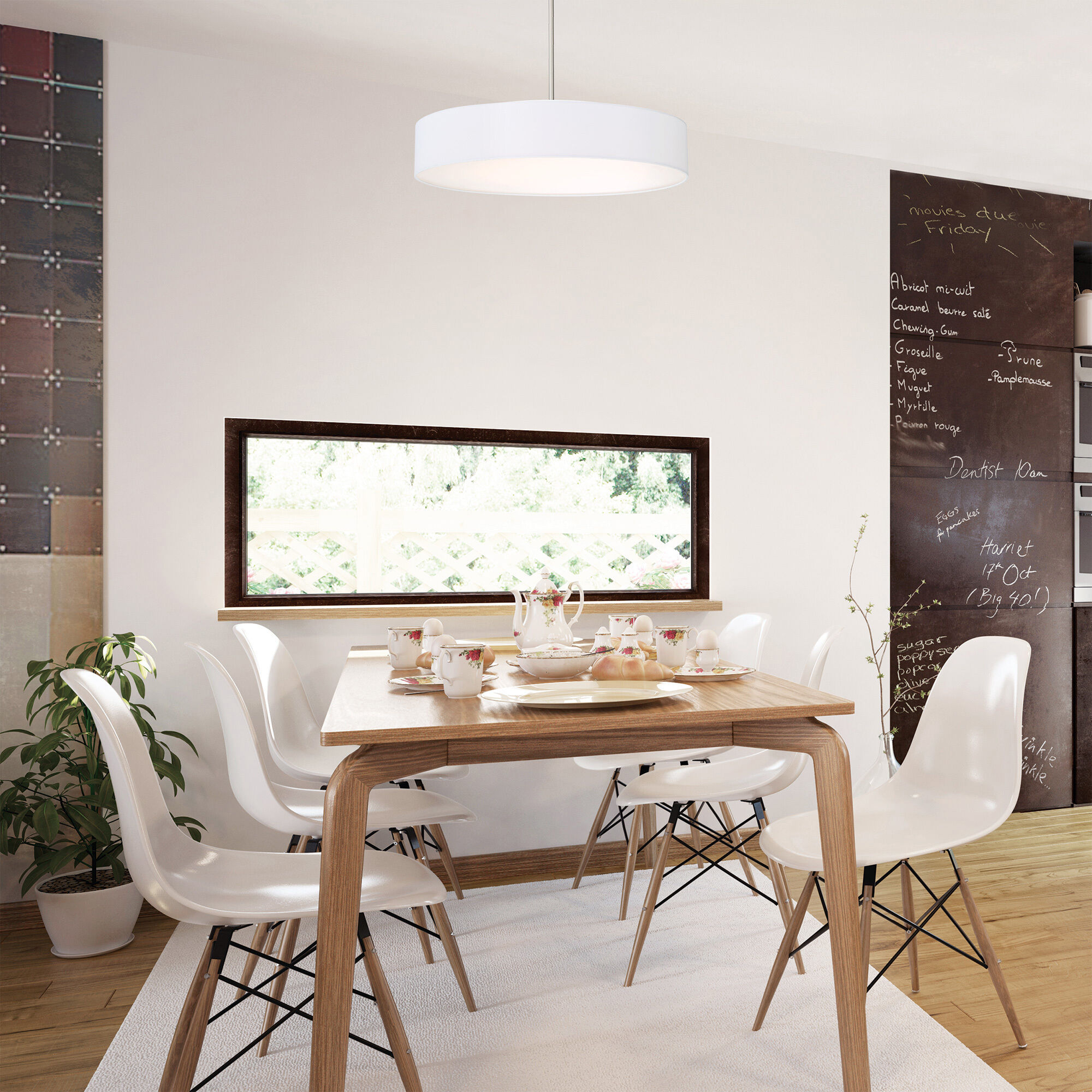 Manhattan LED 26 inch Brushed Nickel Pendant Ceiling Light, dweLED