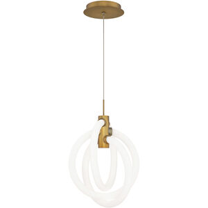 Knot LED 10 inch Aged Brass Pendant Ceiling Light in 2700K, dweLED