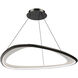 Oyster 1 Light 16 inch Black Chrome Pendant Ceiling Light in 2700K, dweLED