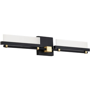 Two Fold LED 27 inch Black Aged Brass Bath Vanity & Wall Light, dweLED
