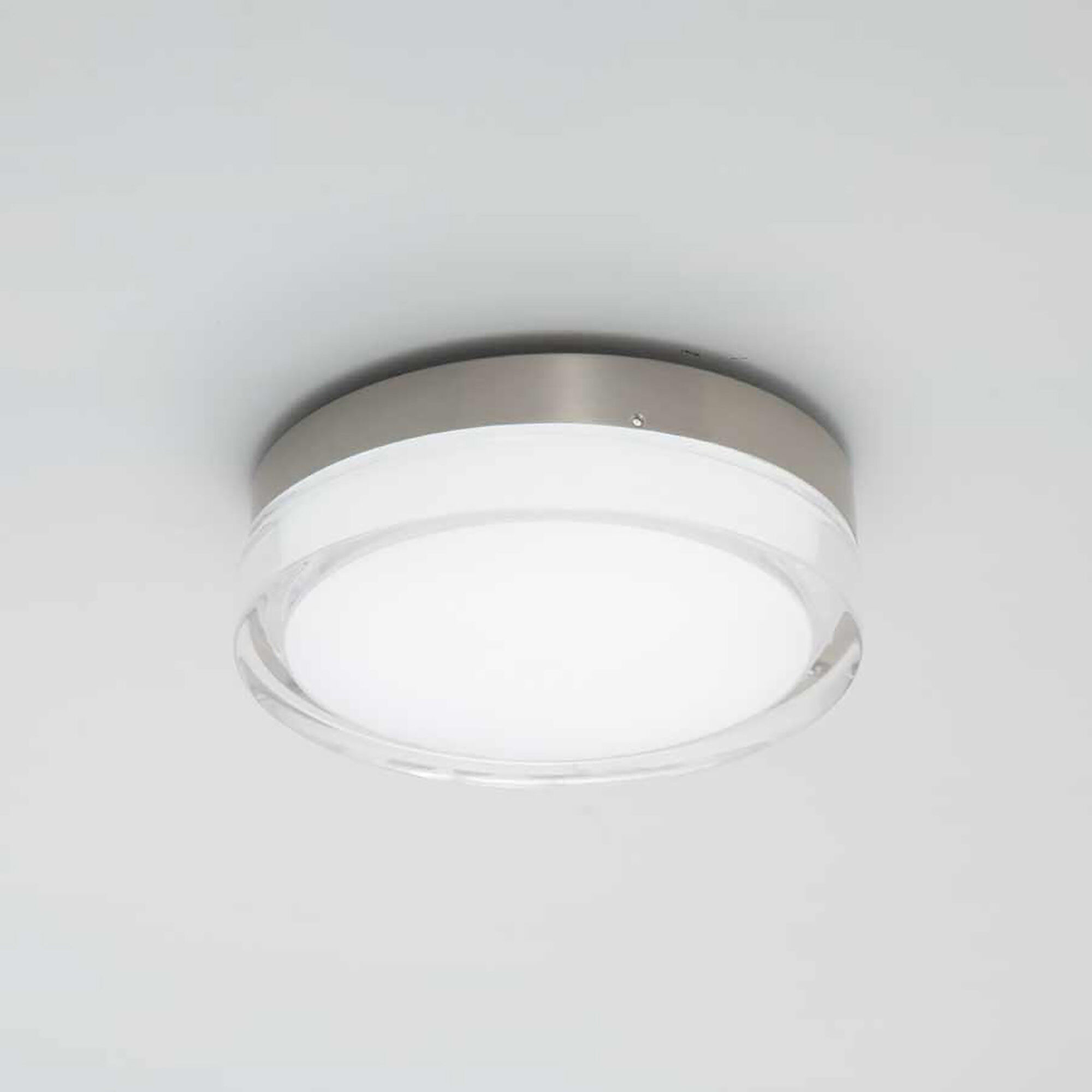 Dot LED 12.13 inch Stainless Steel Flush Mount Ceiling Light in 3000K, dweLED