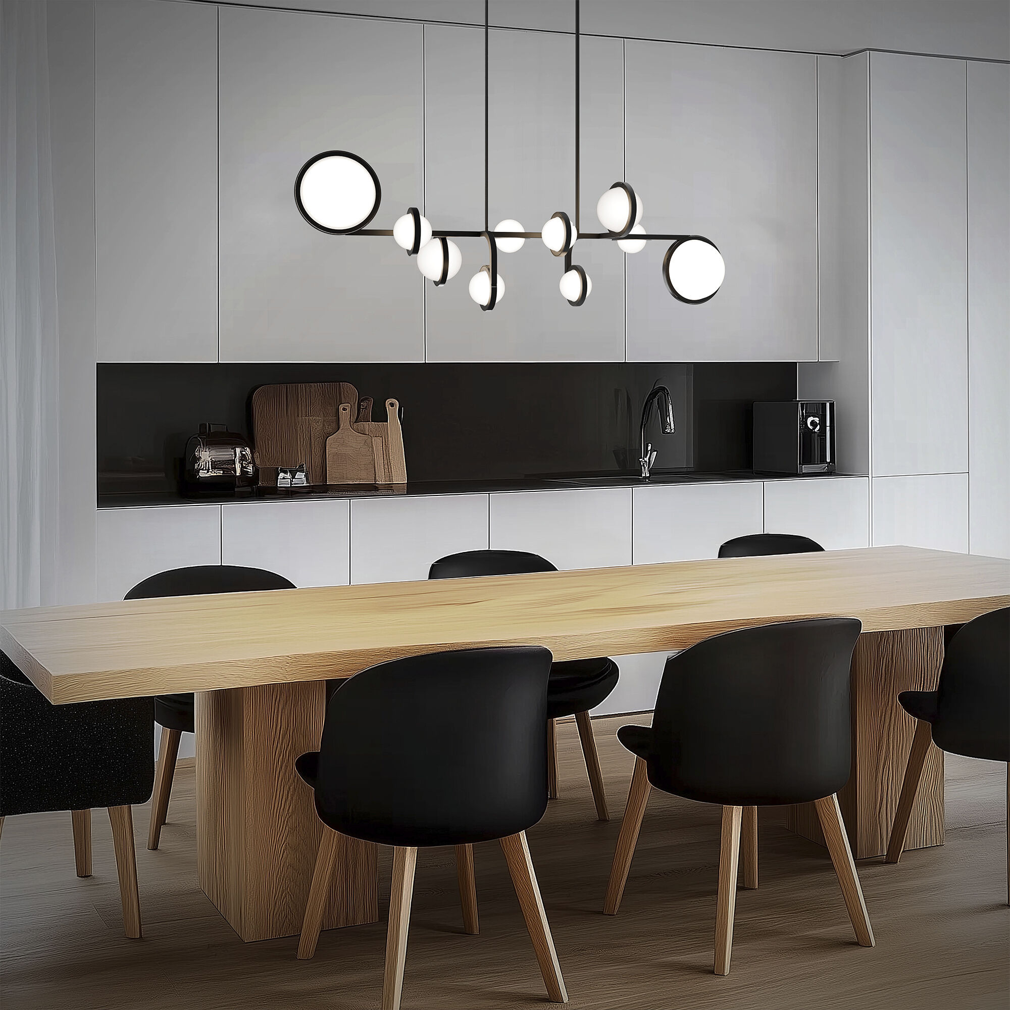 Satalite Linear Pendant Ceiling Light in 3000K, dweLED