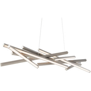 Parallax 8 Light 55 inch Brushed Nickel Linear Pendant Ceiling Light, dweLED