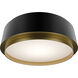 Salvo LED 12 inch Black and Aged Brass Flush Mount Ceiling Light in 3500K, Black Aged Brass, dweLED