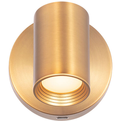 Kepler 1 Light 4.63 inch Aged Brass Reading Light Wall Light, dweLED