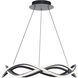 Swerve LED 26 inch Black Chandelier Ceiling Light in 4000K, dweLED