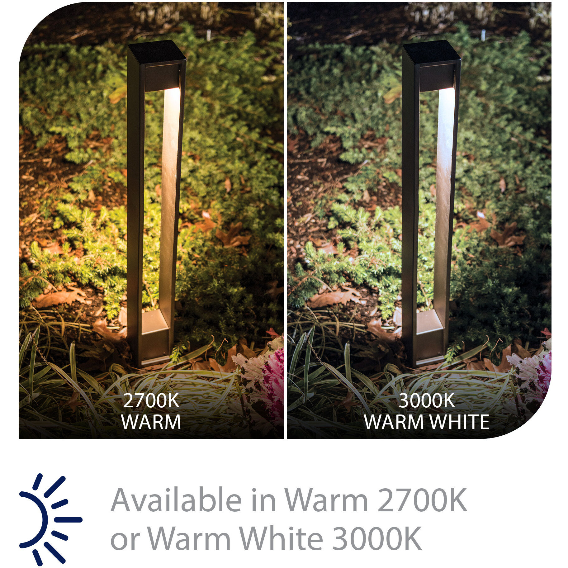 Gate 12 7 watt Black Bollard Lighting in 2700K, WAC Landscape