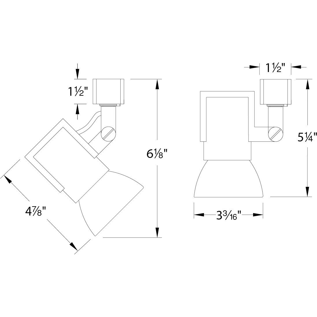 J Series 1 Light 120 White Track Head Ceiling Light in J/J2 Track