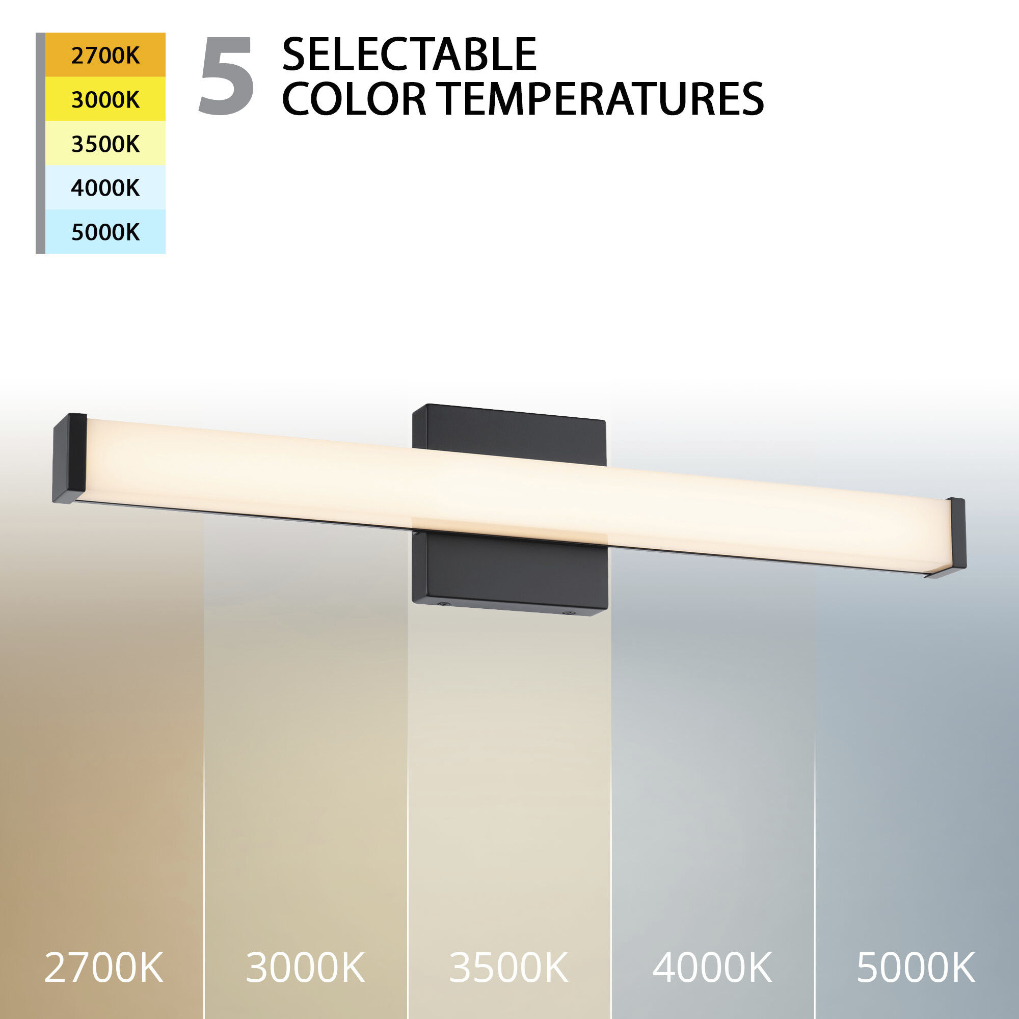 Slim LED Bath Vanity in Black