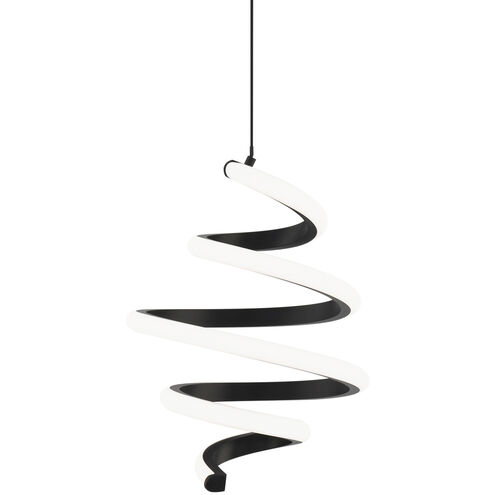 Whirl LED 8.25 inch Black Pendant Ceiling Light in 3000K, dweLED