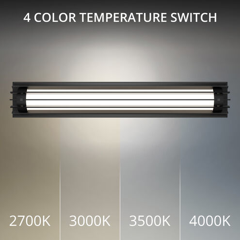 Moline LED 32 inch Black Outdoor Wall Light in 3500K, dweLED