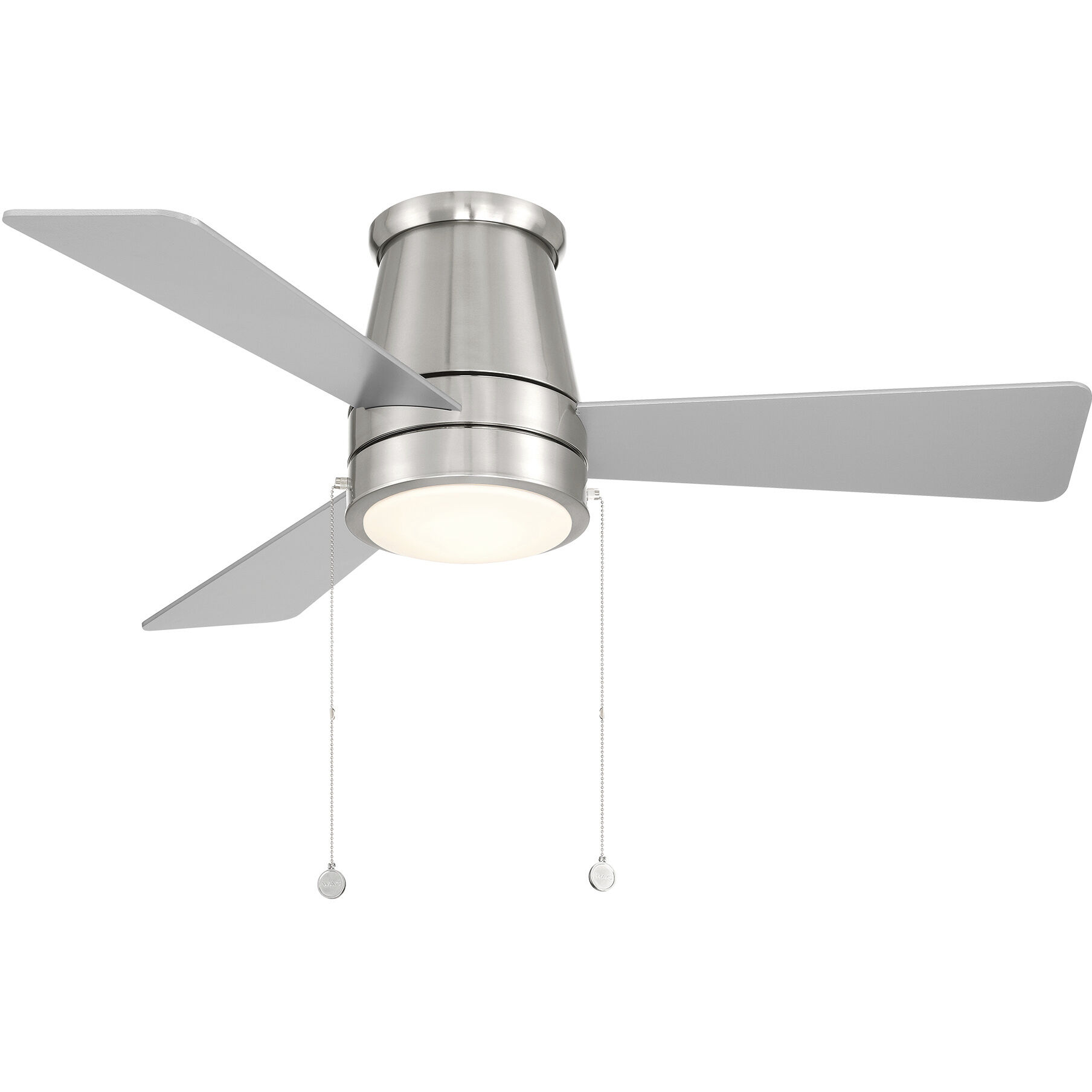 Hug 44 inch Brushed Nickel with Titanium Silver Blades Flush Mount Ceiling Fan