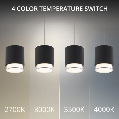 Cloak LED 6.75 inch Black Pendant Ceiling Light in 3500K, dweLED