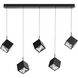Peekaboo 5 Light 43.24 inch Black Aged Brass Bath Vanity Light Wall Light, dweLED