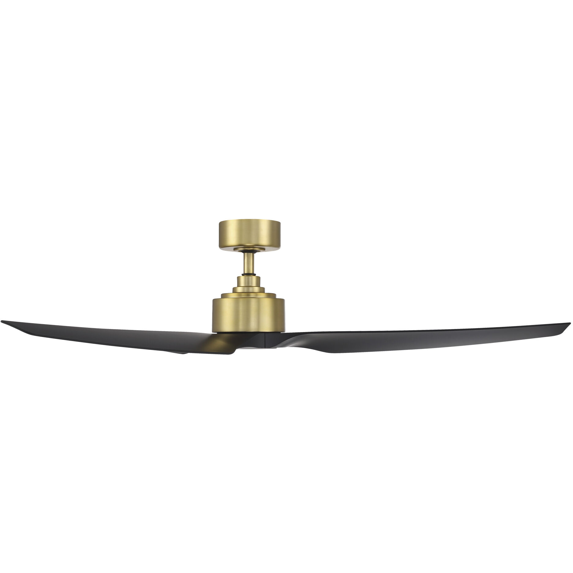 Stella 60 inch Soft Brass Matte Black with Matte Black Blades Downrod Ceiling Fans, Smart Fan