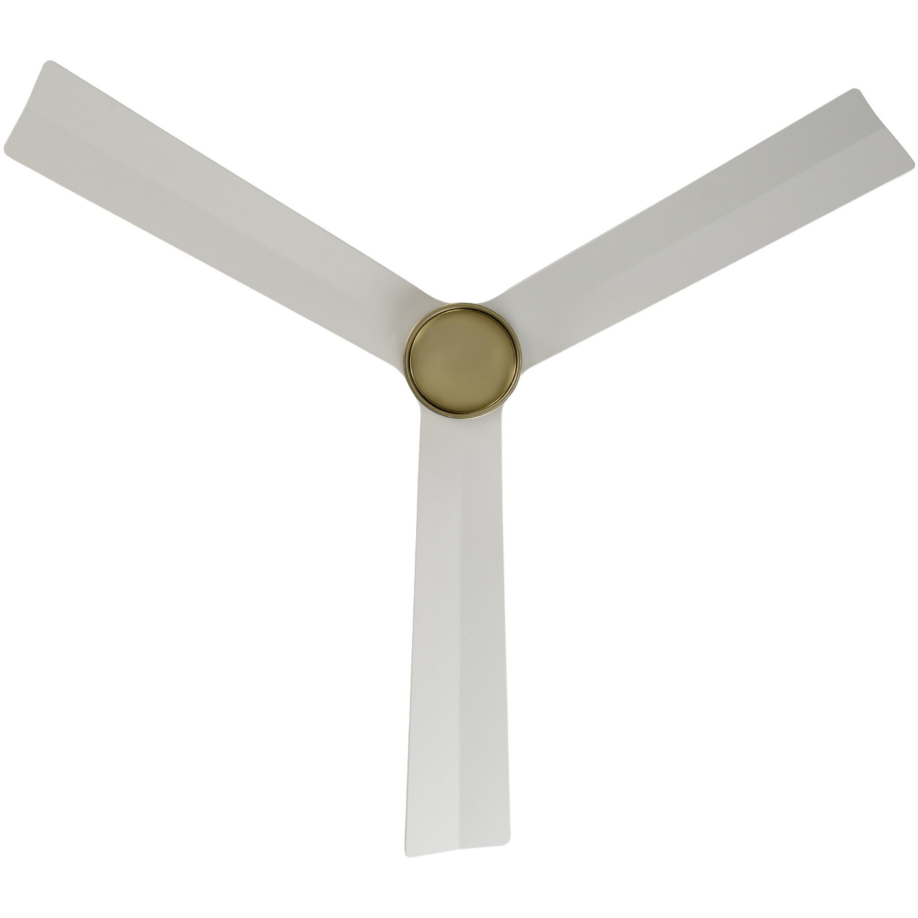 Clean 52 inch Soft Brass Matte White with Matte White Blades Downrod Ceiling Fans, Smart Fan