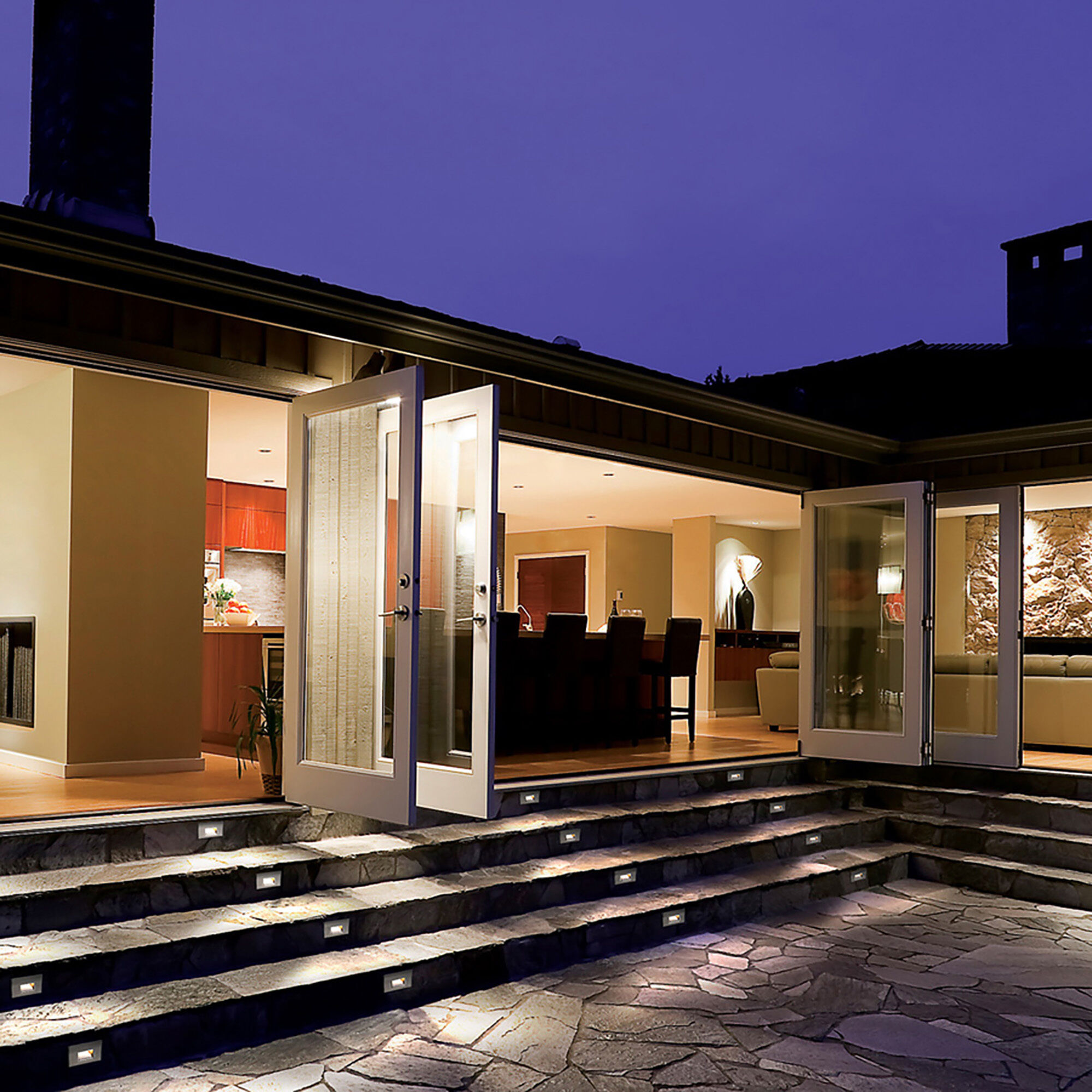 Tyler 12 2 watt Stainless Steel Step and Wall Lighting in 3000K, WAC Landscape