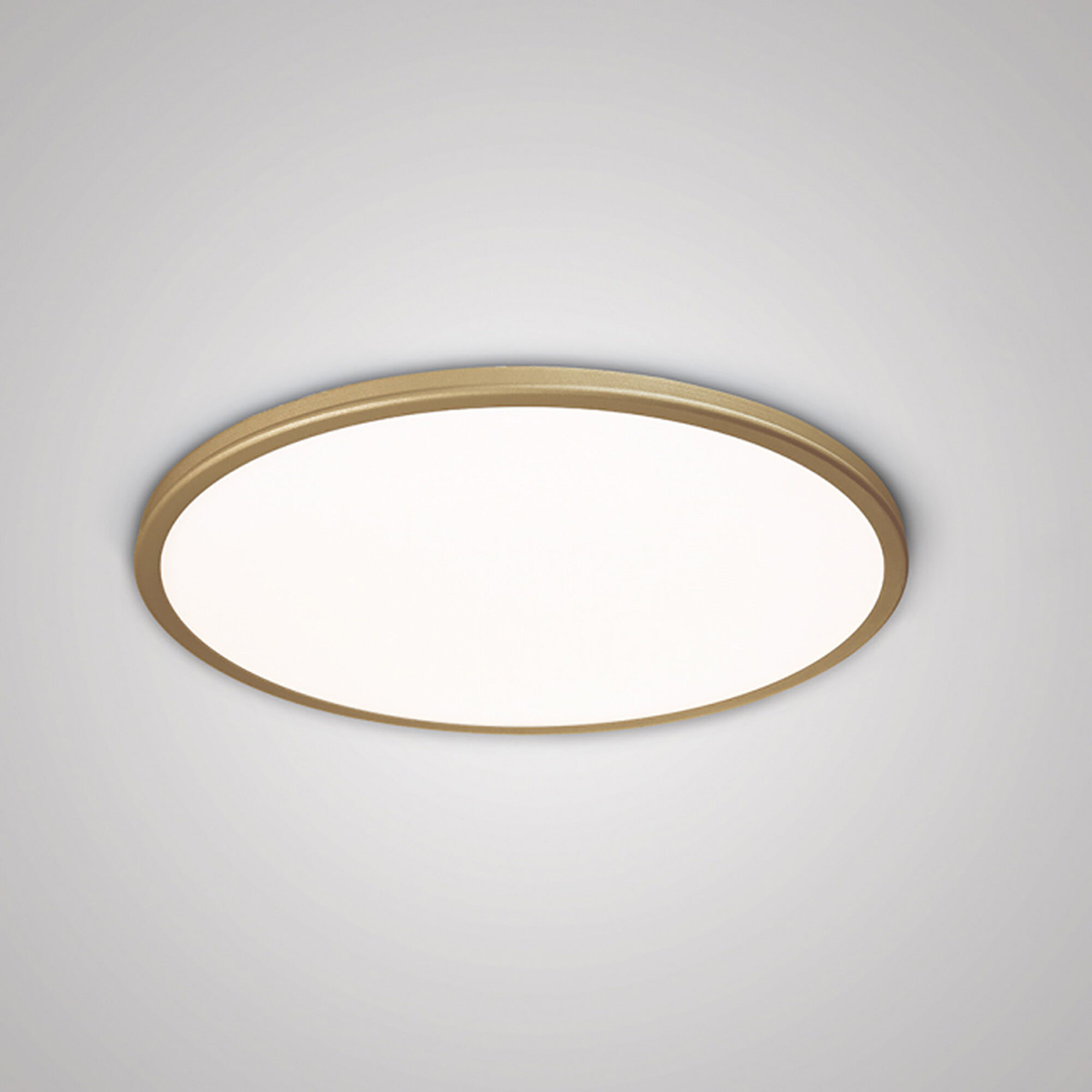 Geos LED 15 inch Brass Flush Mount Ceiling Light in 3000K, dweLED