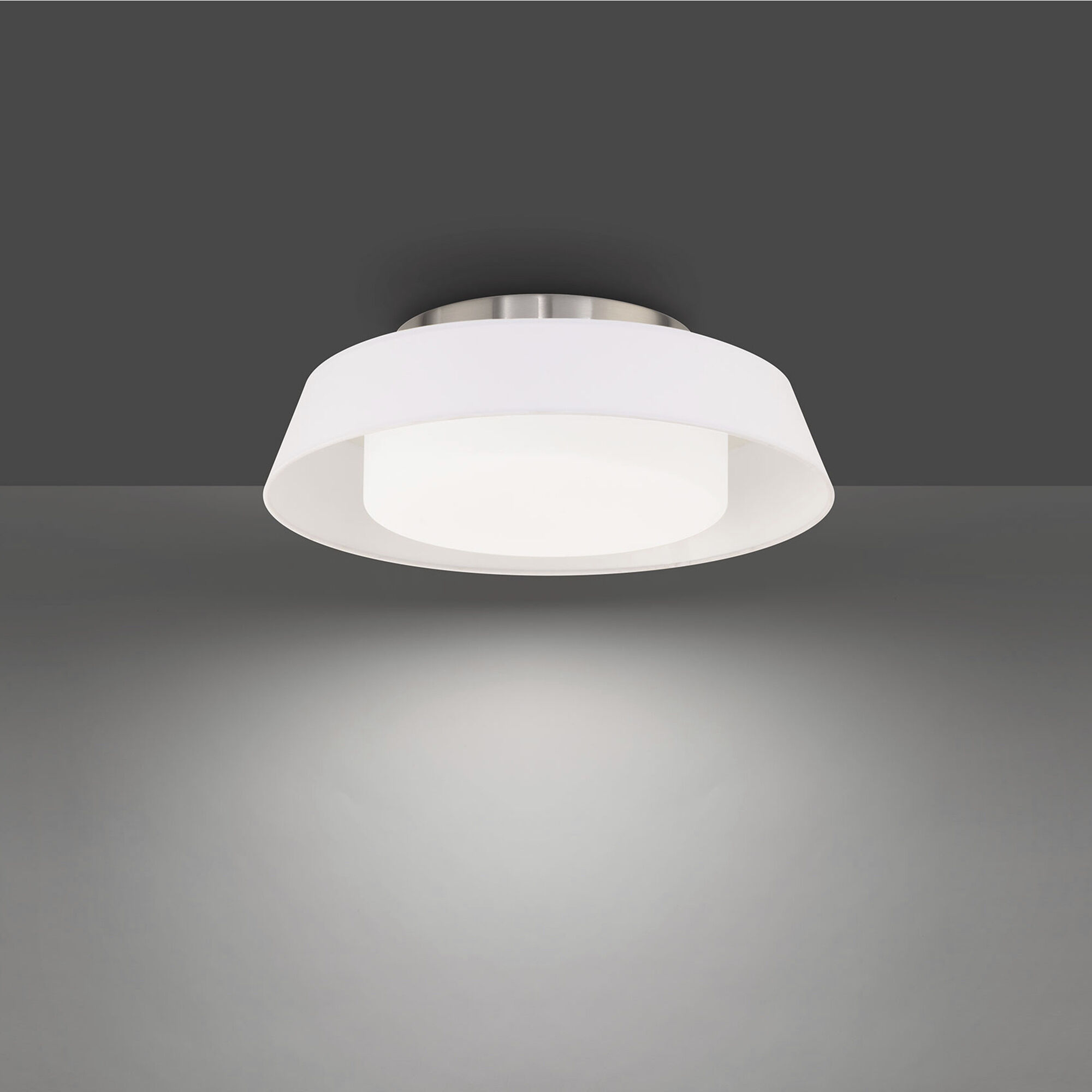 Chapeau LED 16 inch White Flush Mount Ceiling Light in 2700K, dweLED