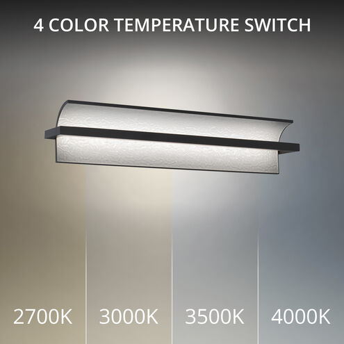 Shard LED 24 inch Black Bath Vanity & Wall Light in 2700K, dweLED