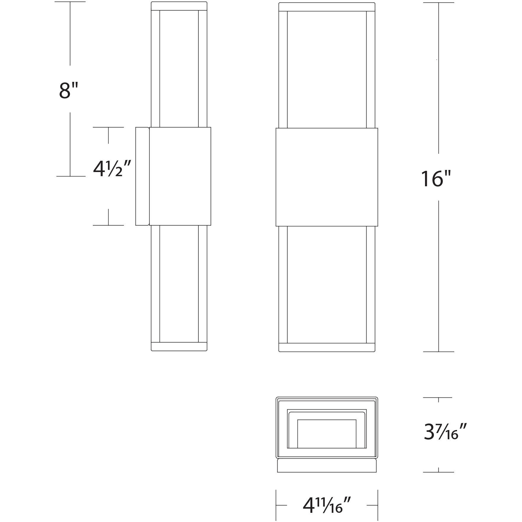 Nightvision LED 16 inch Black Gold Outdoor Wall Light, dweLED