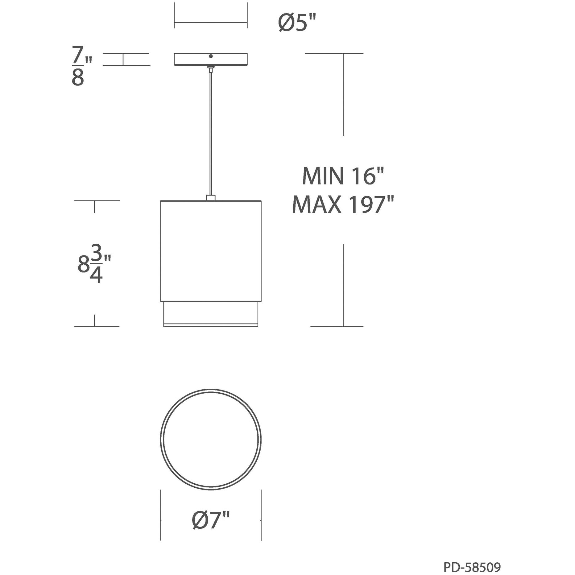 Cloak LED 4.63 inch Black Pendant Ceiling Light in 3000K, dweLED