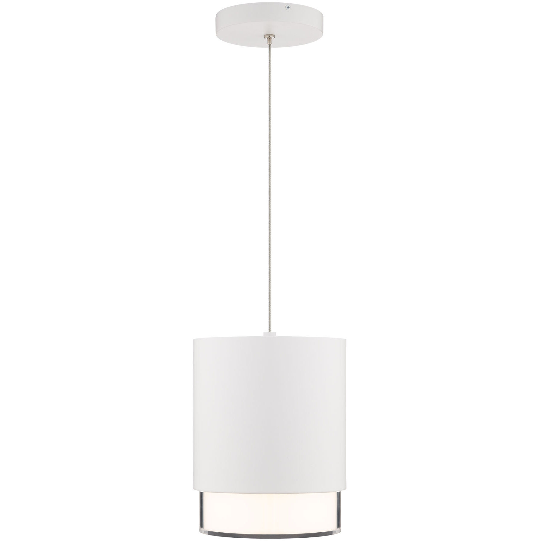 Cloak LED 6.75 inch White Pendant Ceiling Light in 3500K, dweLED