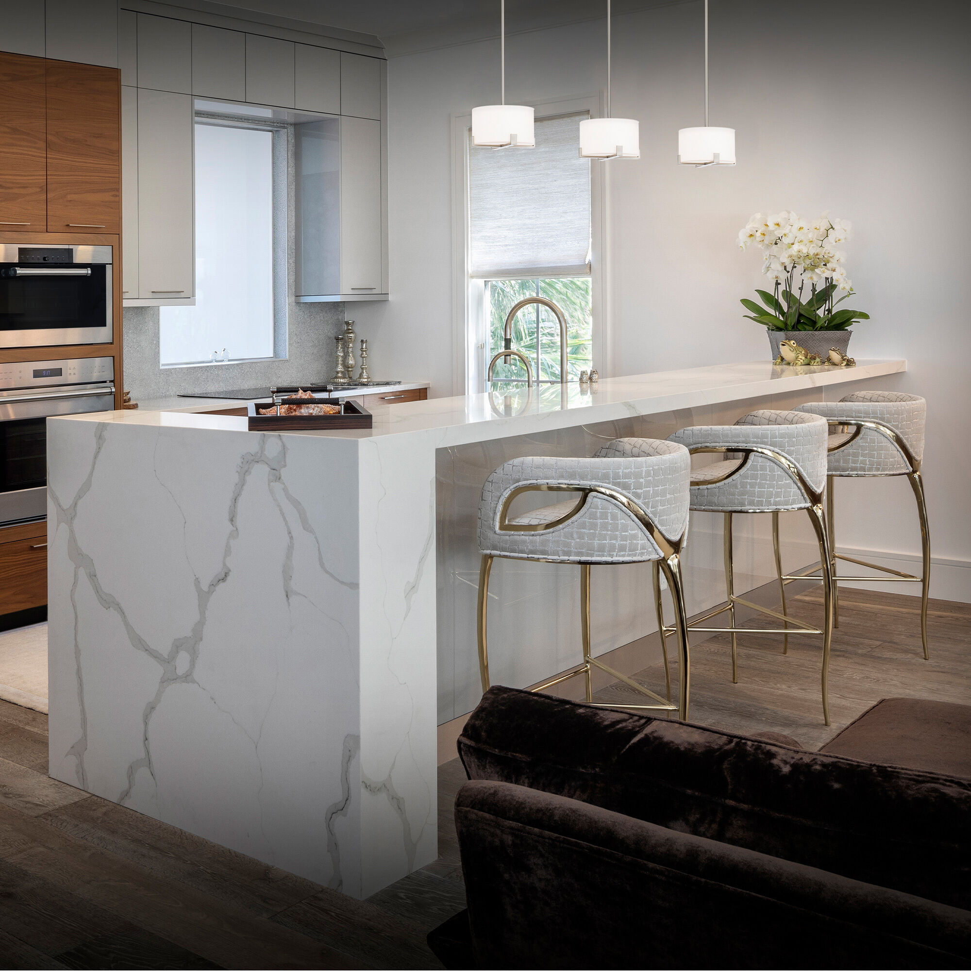 Laurel LED 8 inch Brushed Nickel Pendant Ceiling Light, dweLED