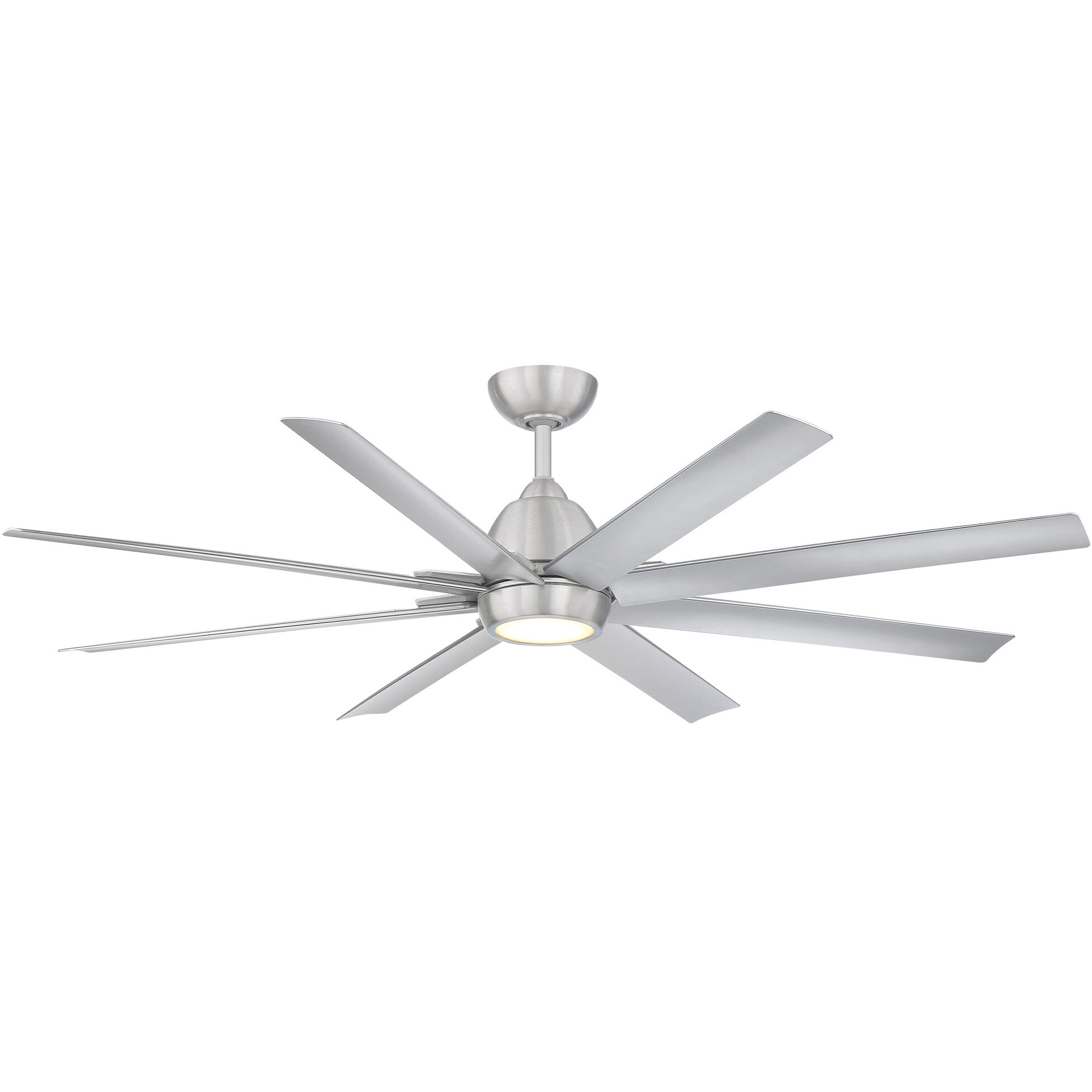 Mocha XL 66 inch Brushed Aluminum Downrod Ceiling Fans, Smart Fan