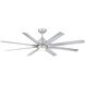 Mocha XL 66 inch Brushed Aluminum Downrod Ceiling Fans, Smart Fan