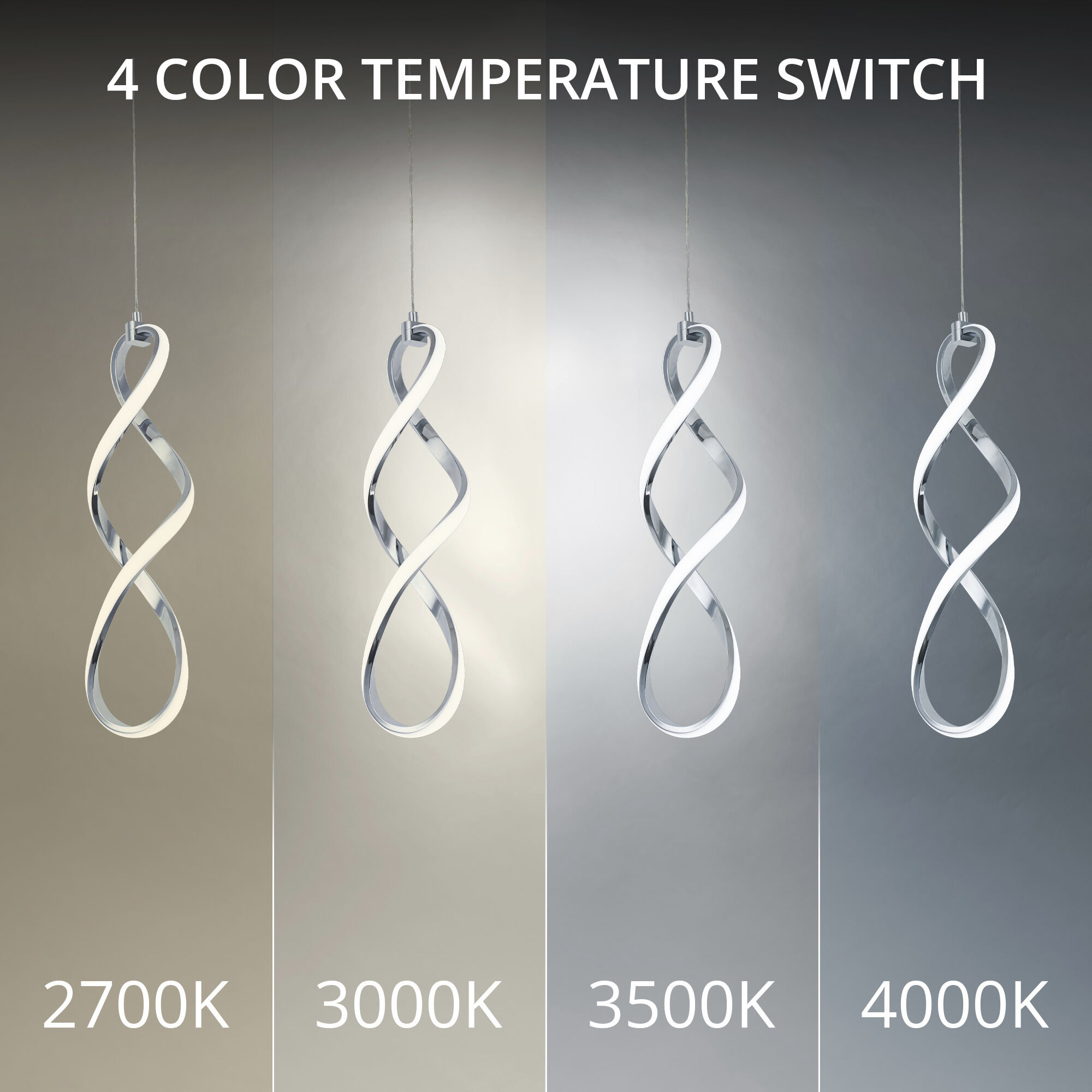 Interlace LED 11.75 inch Chrome Multi-Light Pendant Ceiling Light, dweLED