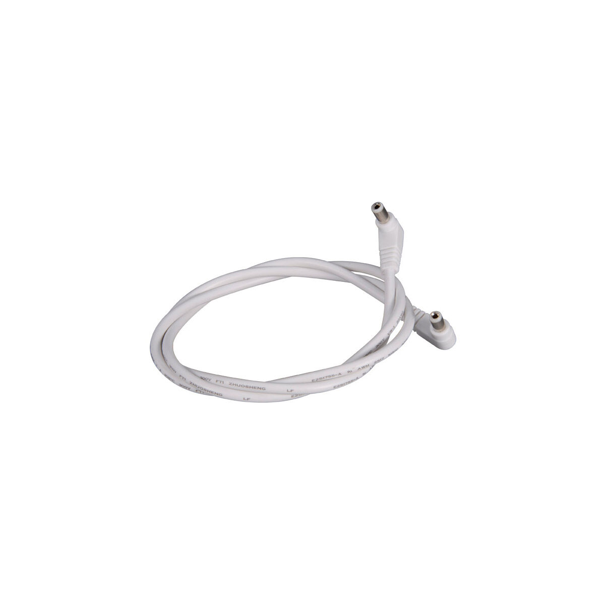 Straight Edge White Connector and Cable
