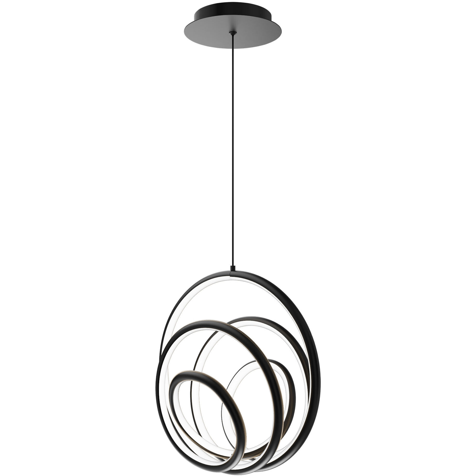 Hoopla LED 7.78 inch Black Pendant Ceiling Light in 2700K, dweLED