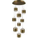 Banded LED 17 inch Aged Brass Chandelier Ceiling Light, dweLED