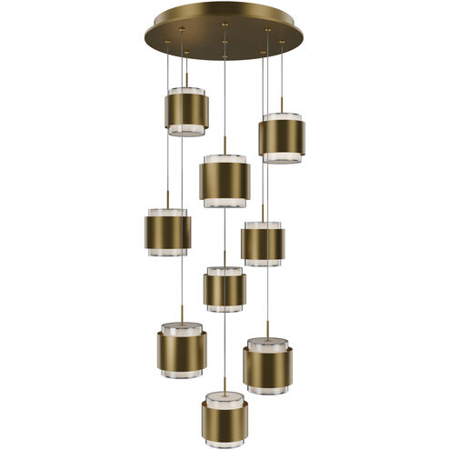 Banded LED 17 inch Aged Brass Chandelier Ceiling Light, dweLED