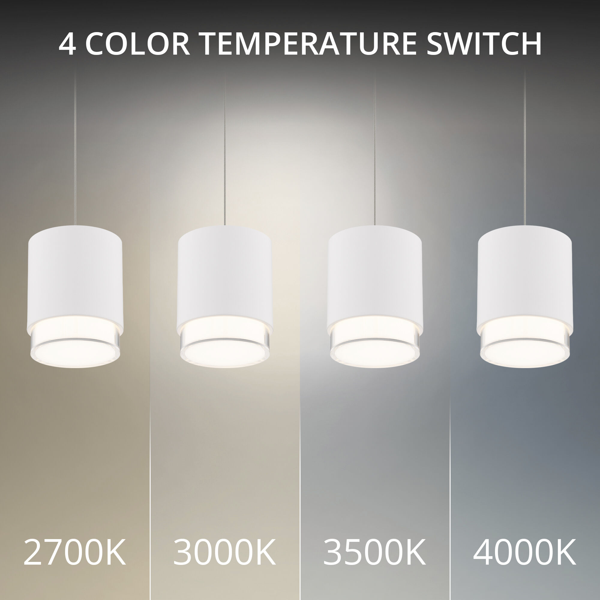 Cloak LED 4.63 inch White Pendant Ceiling Light in 2700K, dweLED