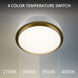 Salvo LED 15 inch White and Aged Brass Flush Mount Ceiling Light in 3500K, White/Aged Brass, dweLED