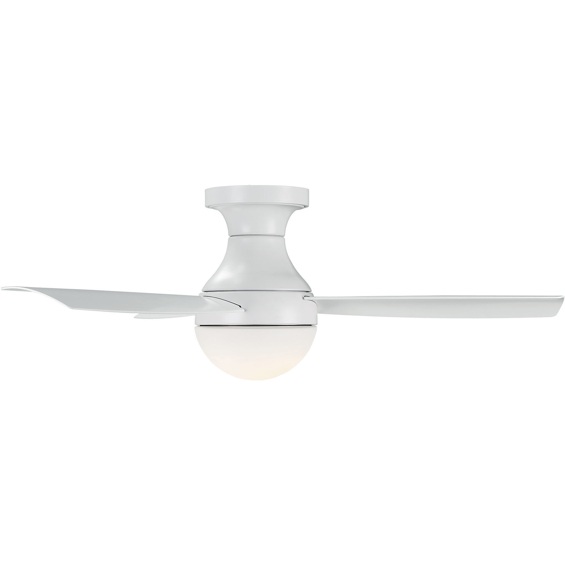 Orb 44 inch Matte White Flush Mount Ceiling Fans, Smart Fan