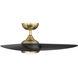 Loft 38 inch Soft Brass Matte Black with Matte Black Blades Downrod Ceiling Fans, Smart Fan