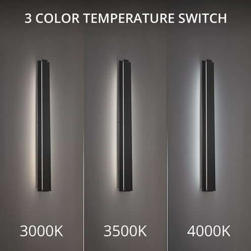 Revels 2 Light 48 inch Black Outdoor Wall Light in 3500K