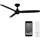 Blitzen 54 inch Matte Black Downrod Ceiling Fans, Smart Fan