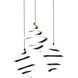 Double Entendre 3 Light 12 inch Black Aged Brass Linear Pendant Ceiling Light in 4000K, dweLED